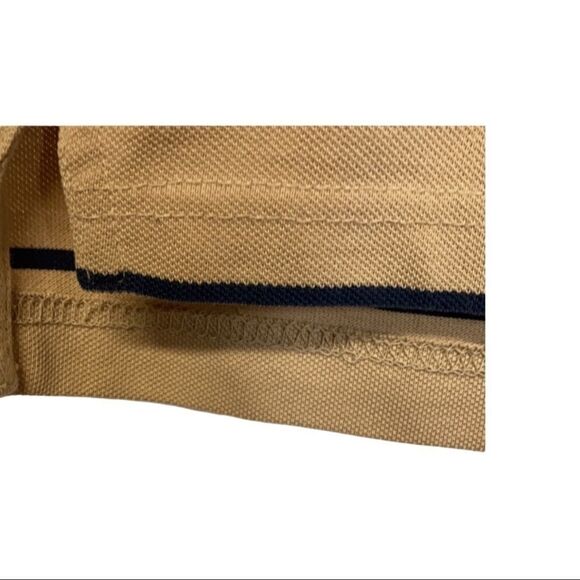 Men’s St. John’s Bay XL/XG, tan Polo Shirt Striped Pattern Relaxed - Picture 3 of 7